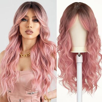 Esmee Long Wavy Pale Pink Wigs For Women Natuaral Synthetic Hair Heat Resistant Esmee Long Wavy Pale Pink Wigs For Women Natuaral Synthetic Hair Heat Resistant