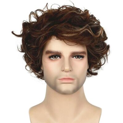 Lydell 10\" Men Wig Medium Long Curly Wavy Natural Hair Heat Resistant Synthetic Lydell 10\" Men Wig Medium Long Curly Wavy Natural Hair Heat Resistant Synthetic