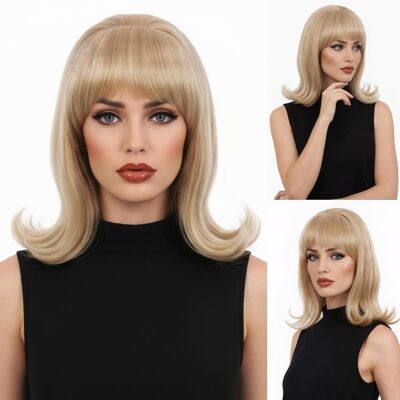 R Reewes Fashion Hair Reewes Beehive Wig With Bangs 50'S Flip Wig For Women 60s 70s Party Costume Cos R Reewes Fashion Hair Reewes Beehive Wig With Bangs 50'S Flip Wig For Women 60s 70s Party Costume Cos