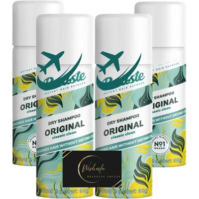wishesla Travel Size Dry Shampoo Bundle With Original No Rise Shampoo, 50ml Pack Of 4, A wishesla Travel Size Dry Shampoo Bundle With Original No Rise Shampoo, 50ml Pack Of 4, A