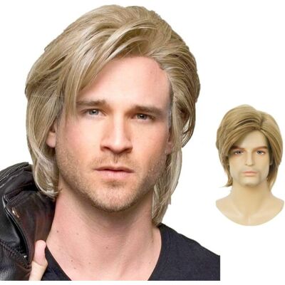 Siudus Blonde Short Wigs For Men Side Part Layered Natural Hair Wig Heat Resistant Syn Siudus Blonde Short Wigs For Men Side Part Layered Natural Hair Wig Heat Resistant Syn
