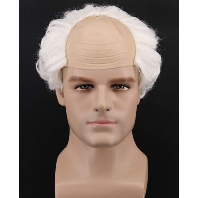 yuehong Yuehong Short Curly White Old Men Wig Fluffy Bald Head Receding Hairline Costum yuehong Yuehong Short Curly White Old Men Wig Fluffy Bald Head Receding Hairline Costum