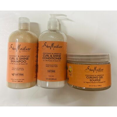 Shea Moisture Coconut & Hibiscus Curl & Shine Shampoo - Hair Care Set Shea Moisture Coconut & Hibiscus Curl & Shine Shampoo - Hair Care Set