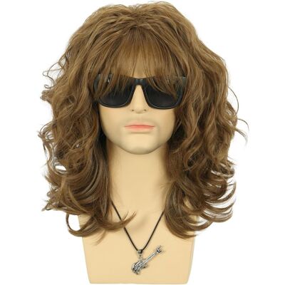 Vgbeaty 70s 80s Punk Rocker Party California Wig Men Women Long Wave Brown Hall Vgbeaty 70s 80s Punk Rocker Party California Wig Men Women Long Wave Brown Hall