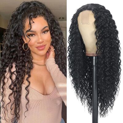 Siddiuop Curly Wig For Women Long Black Curly Wigs 26inch Synthetic Middle Part Wig Natu Siddiuop Curly Wig For Women Long Black Curly Wigs 26inch Synthetic Middle Part Wig Natu