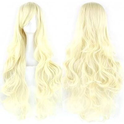 Imissu 80cm Long Curly Natural Hair Cosplay Wig With Bangs Colorful Halloween C Imissu 80cm Long Curly Natural Hair Cosplay Wig With Bangs Colorful Halloween C