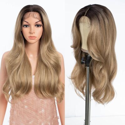 Style Icon Synthetic Lace Front Wig With Curtain Bangs 24 Inch Long Wave Wig Fo Style Icon Synthetic Lace Front Wig With Curtain Bangs 24 Inch Long Wave Wig Fo