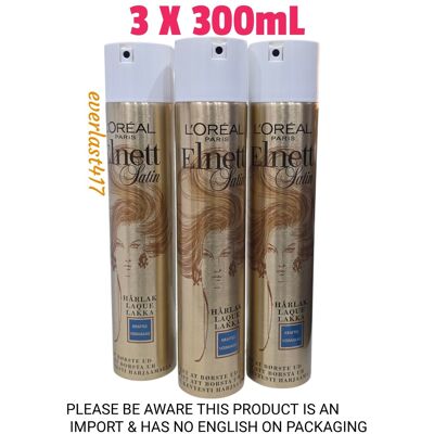L'Oréal L'Oreal Paris Elnett Satin Hairspray Extra Strong Hold 3x 300ml Pack L'Oréal L'Oreal Paris Elnett Satin Hairspray Extra Strong Hold 3x 300ml Pack