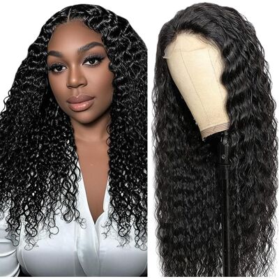 Weeybay 4x4 Lace Front Wig #1b Natural Black Deep Wave Hd Transparent Natural Hairline Weeybay 4x4 Lace Front Wig #1b Natural Black Deep Wave Hd Transparent Natural Hairline