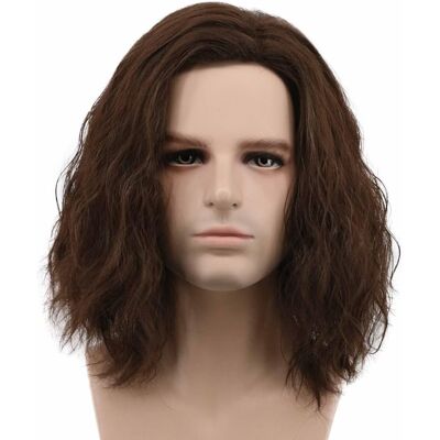 Karlery Men Fluffy Short Curly Brown Wig Halloween Cosplay Anime Costume Wig Karlery Men Fluffy Short Curly Brown Wig Halloween Cosplay Anime Costume Wig