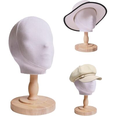 Tingsing Suede Mannequin Head Wig Head Stand, Abstract Manikin Head Hat Stands Wig Holde Tingsing Suede Mannequin Head Wig Head Stand, Abstract Manikin Head Hat Stands Wig Holde