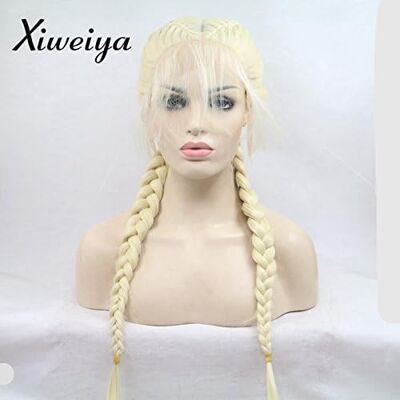 Xiweiya 613# Blonde Double Braids Synthetic Lace Braided Lace Front Wig With Ba Xiweiya 613# Blonde Double Braids Synthetic Lace Braided Lace Front Wig With Ba