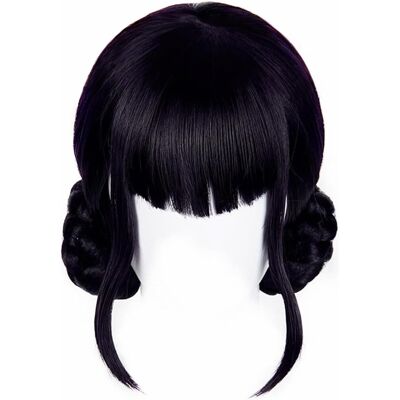 Topcosplay Women'S Dark Purple Wig With Ponytails Short Anime Wig For Cosplay H Topcosplay Women'S Dark Purple Wig With Ponytails Short Anime Wig For Cosplay H
