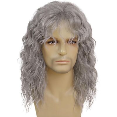 Gnimegil Long Curly Wavy Grey Wigs For Men Synthetic Natural Party Halloween Co Gnimegil Long Curly Wavy Grey Wigs For Men Synthetic Natural Party Halloween Co