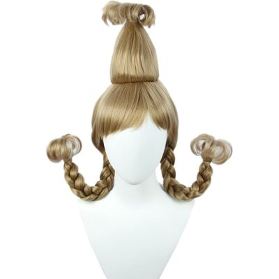 Linfairy Christmas Girl Wig With Wire Braids Halloween Cosplay Costume Wig For Linfairy Christmas Girl Wig With Wire Braids Halloween Cosplay Costume Wig For