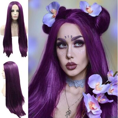 Karissa Hair Long Purple Lace Front Wigs For Women Natural Straight Really Long Wig Dark Pur Karissa Hair Long Purple Lace Front Wigs For Women Natural Straight Really Long Wig Dark Pur
