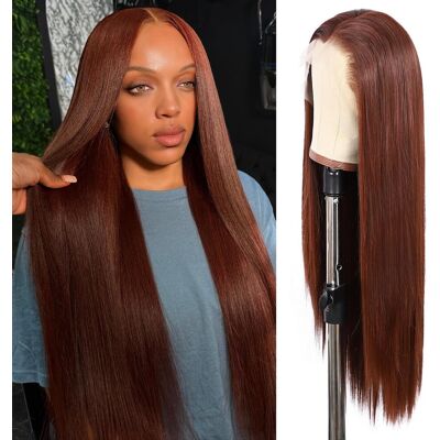 Somiarik Wear And Go Glueless 13×6 Synthetic Lace Front Wigs Chestnut Brown Lace Front Somiarik Wear And Go Glueless 13×6 Synthetic Lace Front Wigs Chestnut Brown Lace Front