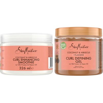Shea Moisture Sheamoisture Coconut Hibiscus Curl Enhancing Smoothie And Styling Gel Duo: Friz Shea Moisture Sheamoisture Coconut Hibiscus Curl Enhancing Smoothie And Styling Gel Duo: Friz
