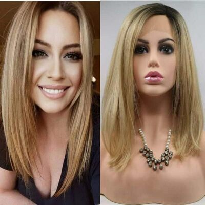 Sylvia Celebrity Hairstyle Short Blonde Bob Wigs Ombre Short Striaght Hair Synt Sylvia Celebrity Hairstyle Short Blonde Bob Wigs Ombre Short Striaght Hair Synt