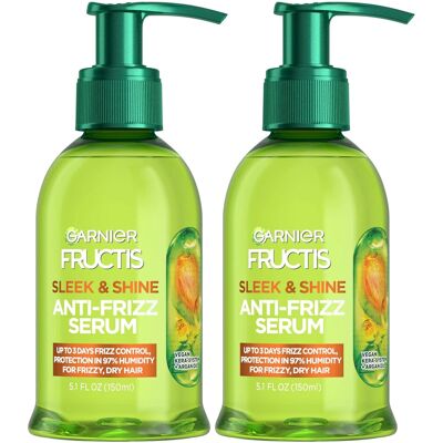 Garnier Fructis Sleek & Shine Anti-Frizz Serum, Frizzy, Dry, Unmanageable Hair, Garnier Fructis Sleek & Shine Anti-Frizz Serum, Frizzy, Dry, Unmanageable Hair,