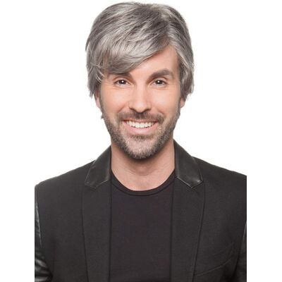 Royalfirst Middle Age Mature Natural Gray Straight Right Side Part Men Full Wig Hair Repla Royalfirst Middle Age Mature Natural Gray Straight Right Side Part Men Full Wig Hair Repla