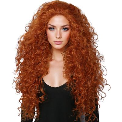 Linfairy Long Curly Orange Wig Costume Halloween Cosplay Wig Linfairy Long Curly Orange Wig Costume Halloween Cosplay Wig