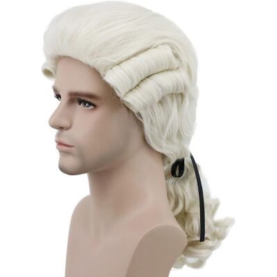 Karlery Judge Colonial Man Long Wave Beige Wig Halloween Costume Cosplay Wig Karlery Judge Colonial Man Long Wave Beige Wig Halloween Costume Cosplay Wig