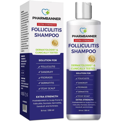 Pharmbanner Folliculitis & Seborrheic Dermatitis Shampoo – Anti-Dandruff, Psoriasis & Itchy Pharmbanner Folliculitis & Seborrheic Dermatitis Shampoo – Anti-Dandruff, Psoriasis & Itchy