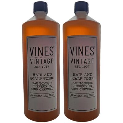 Vines Vintage American Bay Rum Hair And Scalp Tonic 1 Litre. Pack Of 2. Vines Vintage American Bay Rum Hair And Scalp Tonic 1 Litre. Pack Of 2.