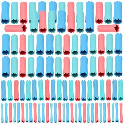 Care+ 100pcs/set 10 Sizes Hair Perm Rods Kit Cold Permanent Bar Plastic Curlers9391 Care+ 100pcs/set 10 Sizes Hair Perm Rods Kit Cold Permanent Bar Plastic Curlers9391