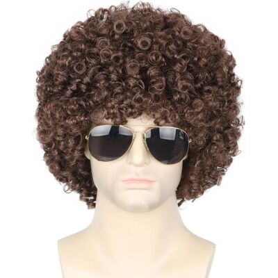 Topcosplay Afro Wig For Men 80s 70s Wigs For Men Disco Wig Blonde Brown Short C Topcosplay Afro Wig For Men 80s 70s Wigs For Men Disco Wig Blonde Brown Short C