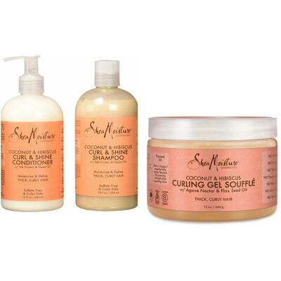 Shea Moisture Coconut & Hibiscus Curl & Shine Shampoo - Hair Care Set Shea Moisture Coconut & Hibiscus Curl & Shine Shampoo - Hair Care Set