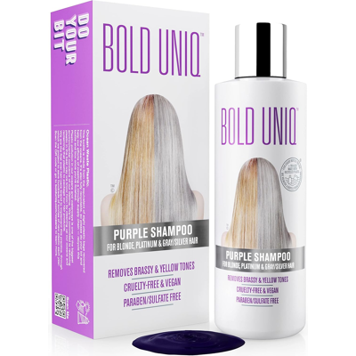 Bold Uniq Purple/ Silver Shampoo For Blonde Hair: Silver Toning & Paraben/ Sulfate Free Bold Uniq Purple/ Silver Shampoo For Blonde Hair: Silver Toning & Paraben/ Sulfate Free