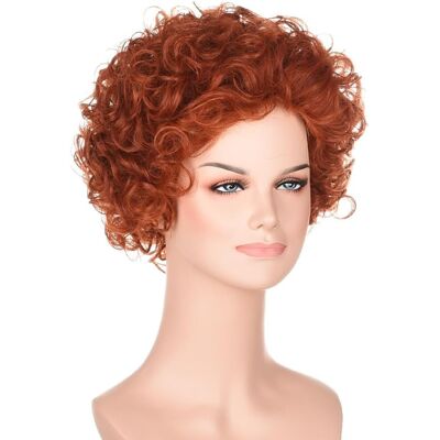 Annie Wig Adult Cosplay Fvcent Short Curly Wavy Afro Wig Reddish Orange Clown Annie Wig Adult Cosplay Fvcent Short Curly Wavy Afro Wig Reddish Orange Clown
