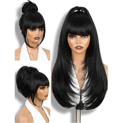 Wignee Long Straight Layered Wig With Bangs Synthetic Pixie Cut Layered Wig 26 Wignee Long Straight Layered Wig With Bangs Synthetic Pixie Cut Layered Wig 26