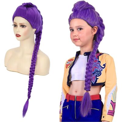 Dybeautyhair Rumi Wig, 24 Inch Purple Braided Ponytail Wig, Anime Costume Wig – High Tempe Dybeautyhair Rumi Wig, 24 Inch Purple Braided Ponytail Wig, Anime Costume Wig – High Tempe