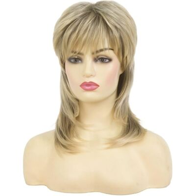 Siudus Blonde Mullet Wigs For Women Shaggy 70s 80s Layered Natural Synthetic Fiber Hai Siudus Blonde Mullet Wigs For Women Shaggy 70s 80s Layered Natural Synthetic Fiber Hai