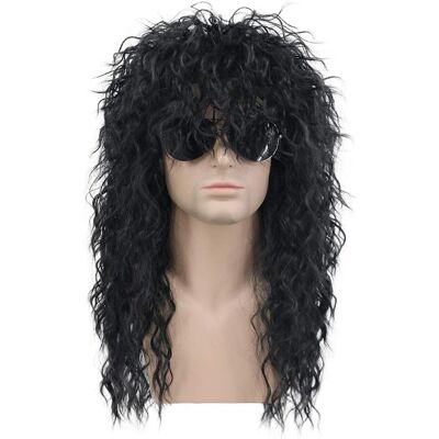 Karlery 70s 80s Rocker Metal Mullet Wig Mens Long Curly Black Party Halloween C Karlery 70s 80s Rocker Metal Mullet Wig Mens Long Curly Black Party Halloween C