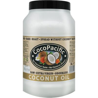 Cocopacific Raw Extra Virgin Odourless Coconut Oil 3l – Cold Pressed & Unrefined Cooking Cocopacific Raw Extra Virgin Odourless Coconut Oil 3l – Cold Pressed & Unrefined Cooking