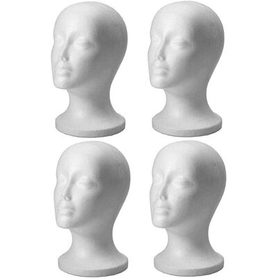 Ardisle 4pc Mannequin Styrofoam Foam Head Model Wig Glasses Hat Display Stand Female Ma Ardisle 4pc Mannequin Styrofoam Foam Head Model Wig Glasses Hat Display Stand Female Ma