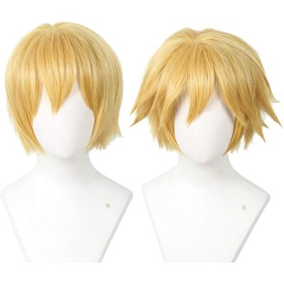Linfairy Short Blonde Cosplay Wig Halloween Costume Cat Wig For Men Linfairy Short Blonde Cosplay Wig Halloween Costume Cat Wig For Men