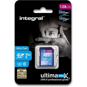 Integral 128gb Uhs-Ii Sd Card V60 Up To 260mbs Read And 100mbs Write Speed 1733x Integral 128gb Uhs-Ii Sd Card V60 Up To 260mbs Read And 100mbs Write Speed 1733x