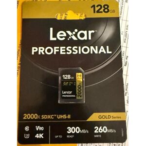 Lexar Professional 2000x 128GB SDXC Card - UHS-II, V90, U3, Class 10 Lexar Professional 2000x 128GB SDXC Card - UHS-II, V90, U3, Class 10