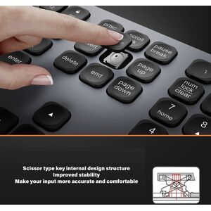 BT Keyboard With Numeric Keypad Skid Resistance Pads 110 Keys Thin Office BT Keyboard With Numeric Keypad Skid Resistance Pads 110 Keys Thin Office