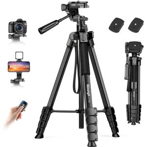 Camera Phone Tripod, 75'' Lightweight Dslr Camera Stand With 3 Way Pan Head, Hor Camera Phone Tripod, 75'' Lightweight Dslr Camera Stand With 3 Way Pan Head, Hor
