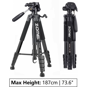 Does Not Apply 187cm/73.6in Tall Aluminum Alloy Portable Tripod For Camera Dslr Canon Nikon, 3 Does Not Apply 187cm/73.6in Tall Aluminum Alloy Portable Tripod For Camera Dslr Canon Nikon, 3