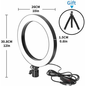 Selens 26cm Dimmable Video Led Ring Light Makeup Beauty Lamp Kit & Mini Stand Usb Cord Selens 26cm Dimmable Video Led Ring Light Makeup Beauty Lamp Kit & Mini Stand Usb Cord