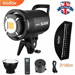 Uk Godox Sl-60w 5600k Led Video Light 60w Continious Light+35*160cm Grid Softbox Uk Godox Sl-60w 5600k Led Video Light 60w Continious Light+35*160cm Grid Softbox