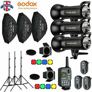 3pcs Godox Sk400ii 400w 2.4g Flash+95cm Softbox+barndoor+xt-16 Trigger&receiver 3pcs Godox Sk400ii 400w 2.4g Flash+95cm Softbox+barndoor+xt-16 Trigger&receiver