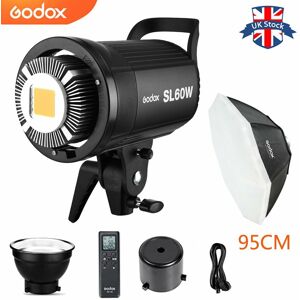 Godox Sl-60w 5600k 60w Led Video Light Lampe With 95cm Bowen Mount Softbox Kit Godox Sl-60w 5600k 60w Led Video Light Lampe With 95cm Bowen Mount Softbox Kit